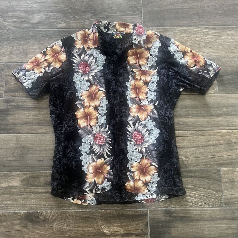 Hawaii Blues Vintage Button-Down Size Large Black